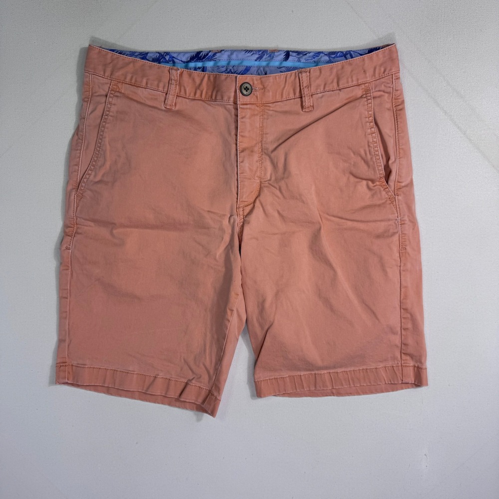 Tommy Bahama Mens Boracay Shorts 33 (34x10) Peach Coral Tencel Chino Summer
